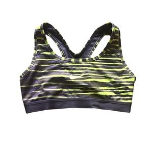 Nike zebra print purple yellow sports bra size XS